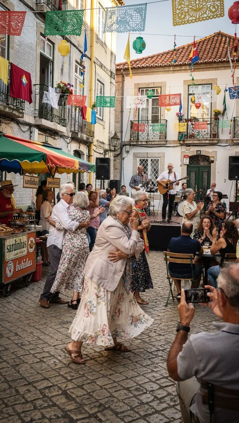 Dancers practicing etiquette at a social event