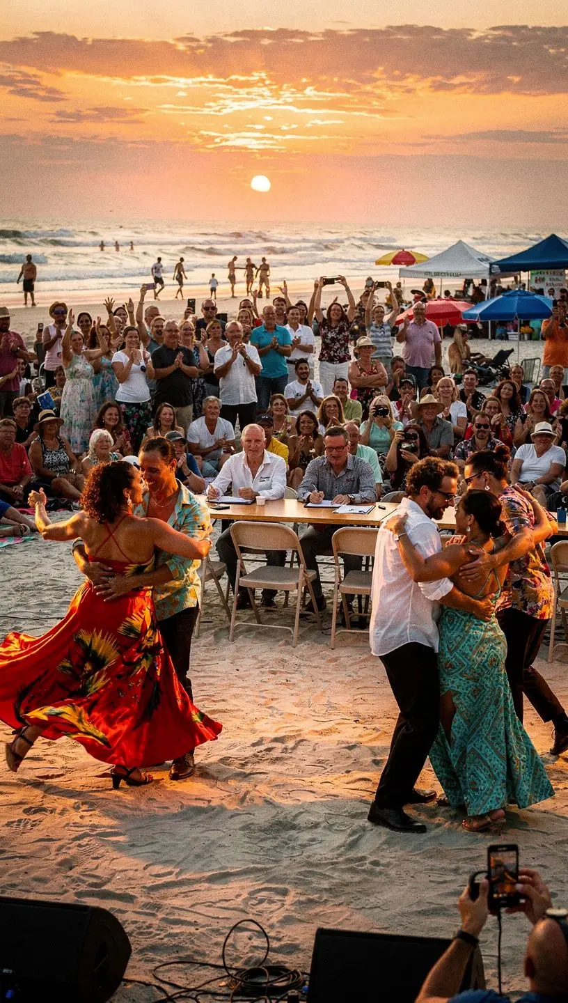 Active seniors enjoying bachata and salsa dance events